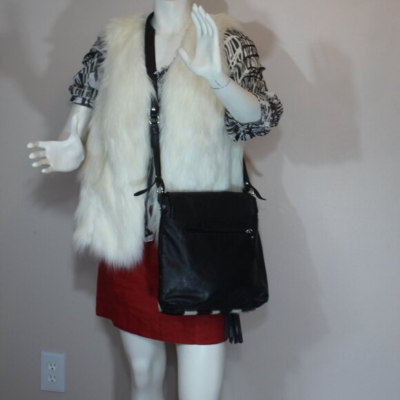 VTD Cavalcanti Genuine Cow pattern Leather Shoulder Black bag Made in Italy - Picture 3 of 9